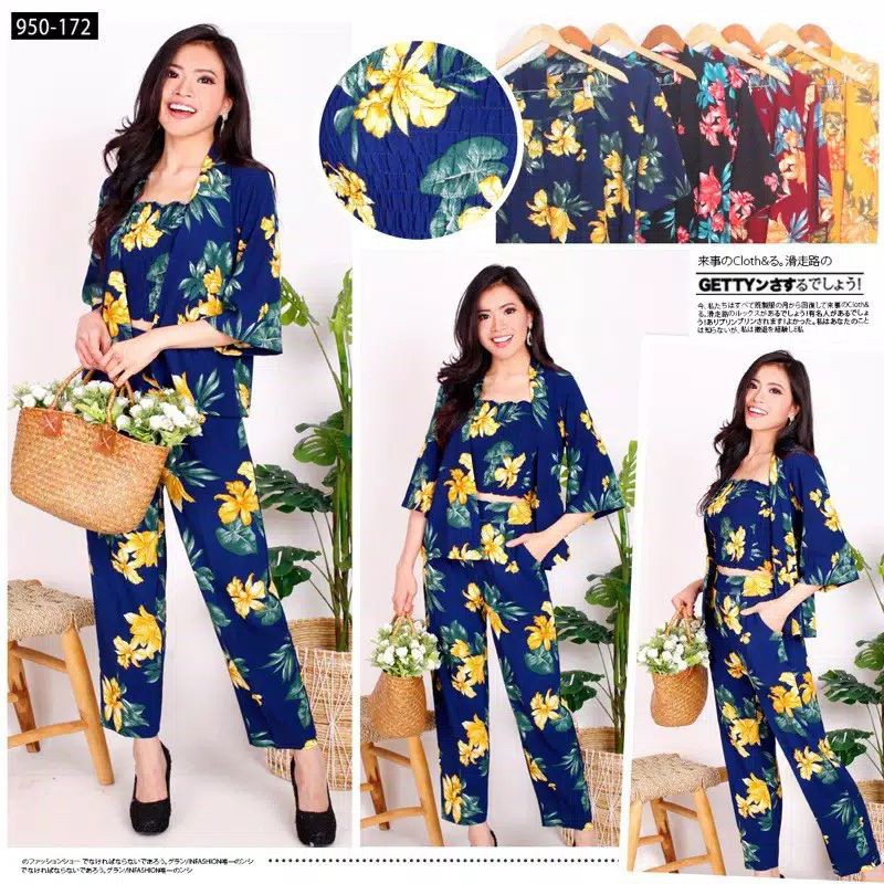 winsstore85 set jumpsuit 3in1 bunga