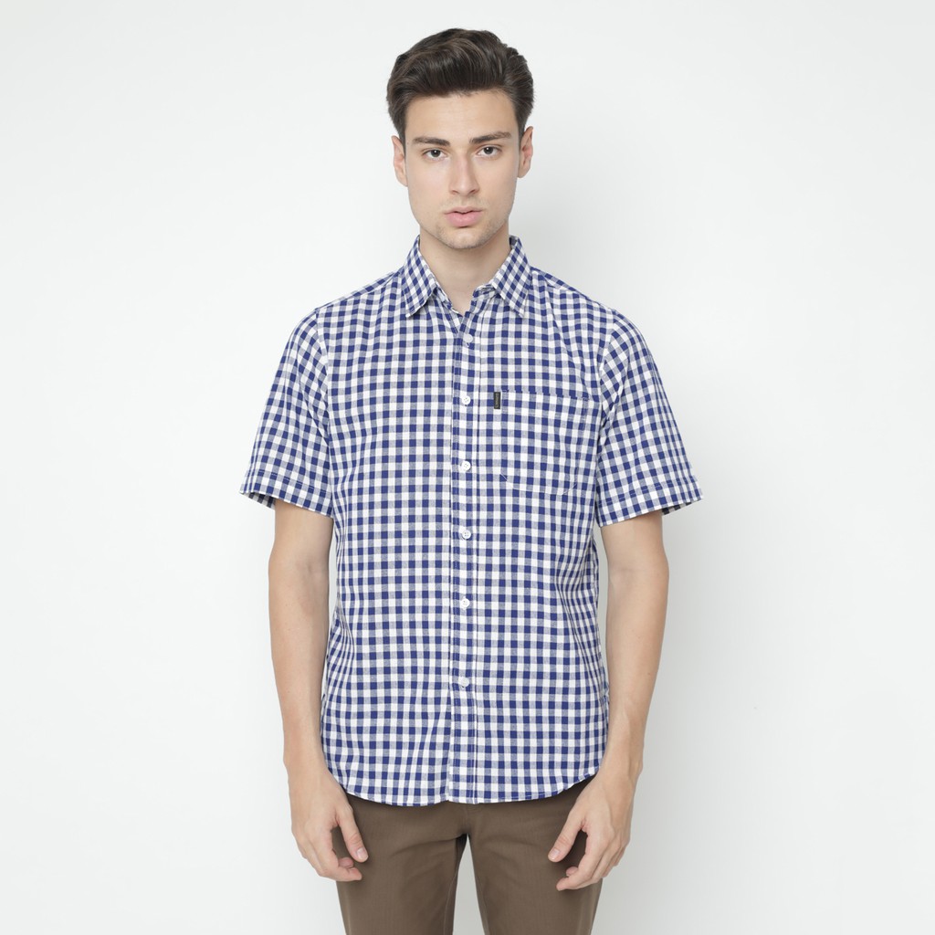 Guten Inc Saville Plaid  Blue Shirt Kemeja Pria  