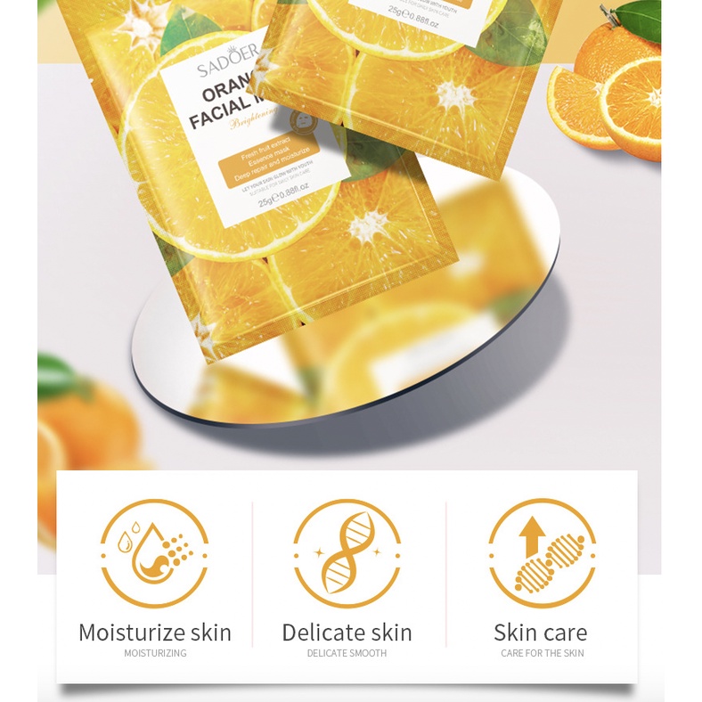 SADOER New Plant Mask Series Fruits Masker Wajah Facial Sheet EM026