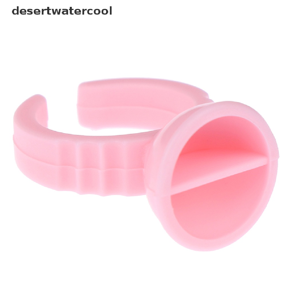 Deid 100Pcs / Set Cincin Holder Lem Bulu Mata Extension Sekali Pakai Untuk Salon