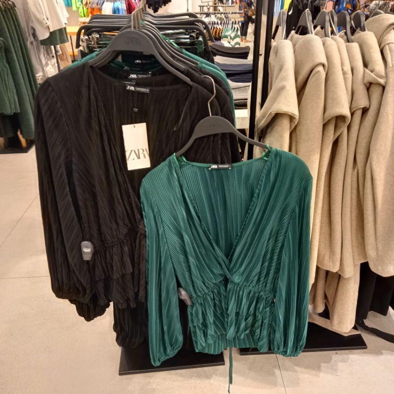 ZARA ORIGINAL 100% READY Blouse Sweater Linen Katun Rajut Knit Hitam Putih SALE POLOS