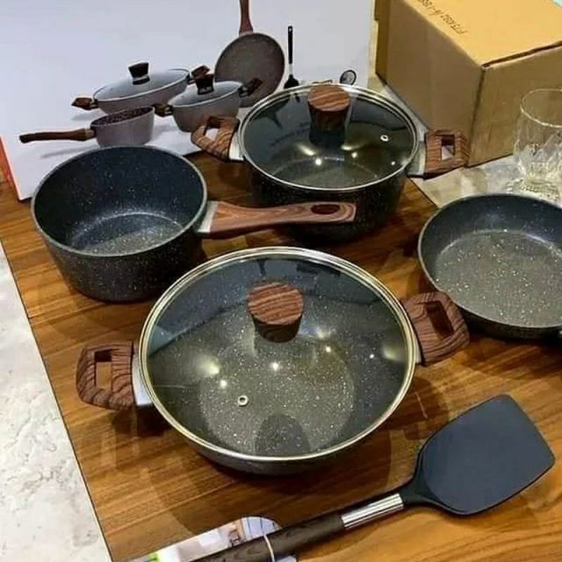 Cypruz Marble Cookware/Panci Set Keramik