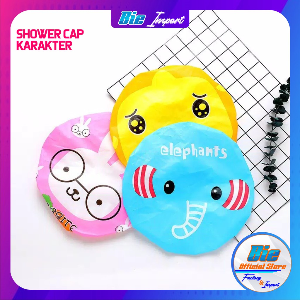 Shower Cap Karakter / Penutup Kepala Korean Style Impor Best Seller