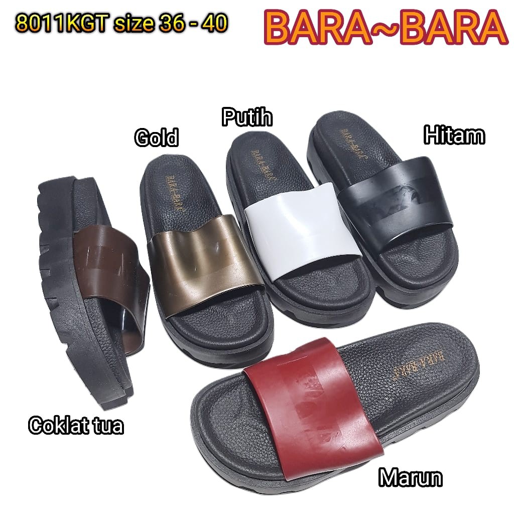 BARA BARA ORIGINAL jelly sandal karet empuk murah wanita barabara import sendal wedges cewek 8011kgt