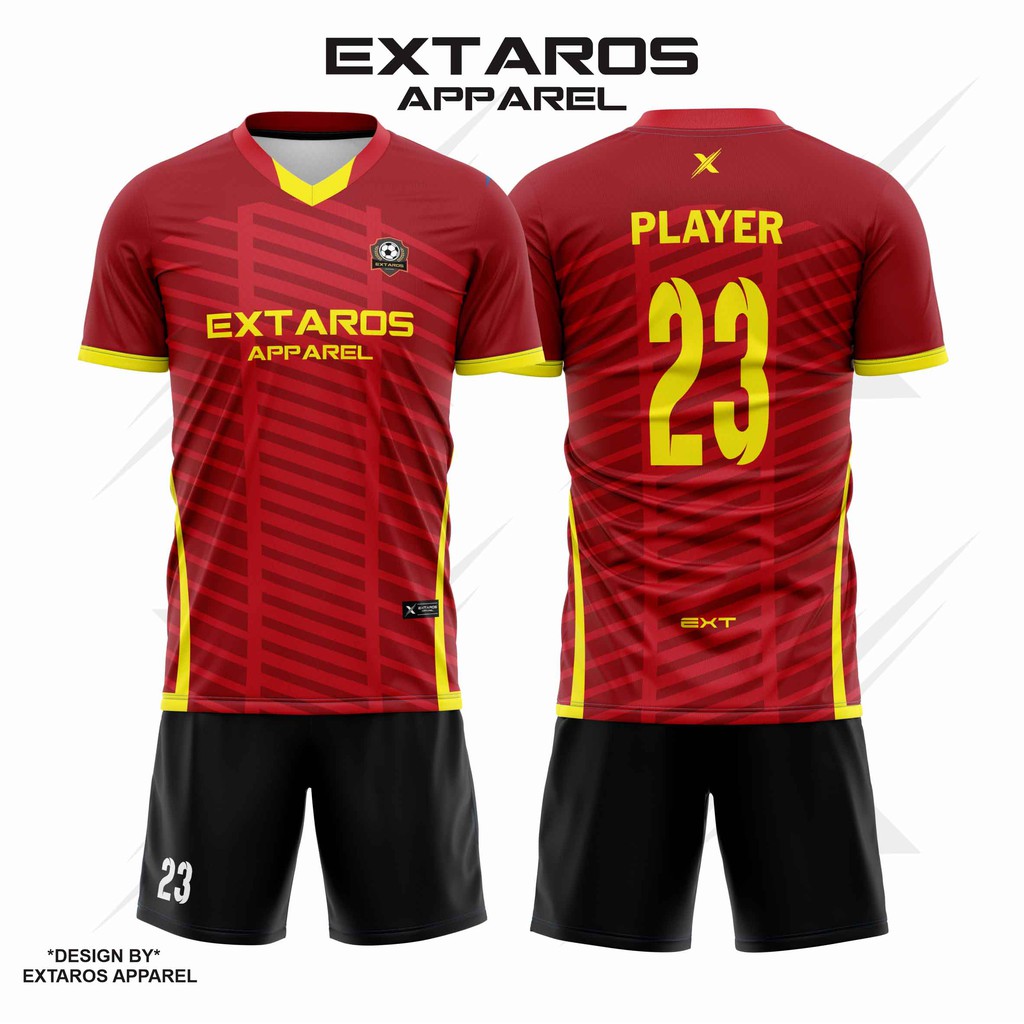 Jual Jersey Futsal Custom Full Priting Free Desain Kode Red Strip