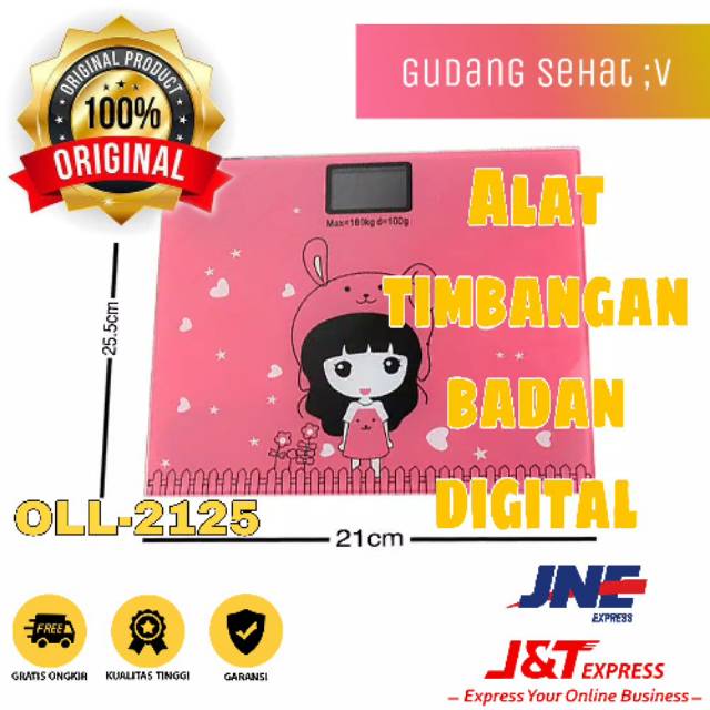 Timbangan Badan Kaca Digital - Elektronik 180kg KARTUN SCALE OLL - 2125