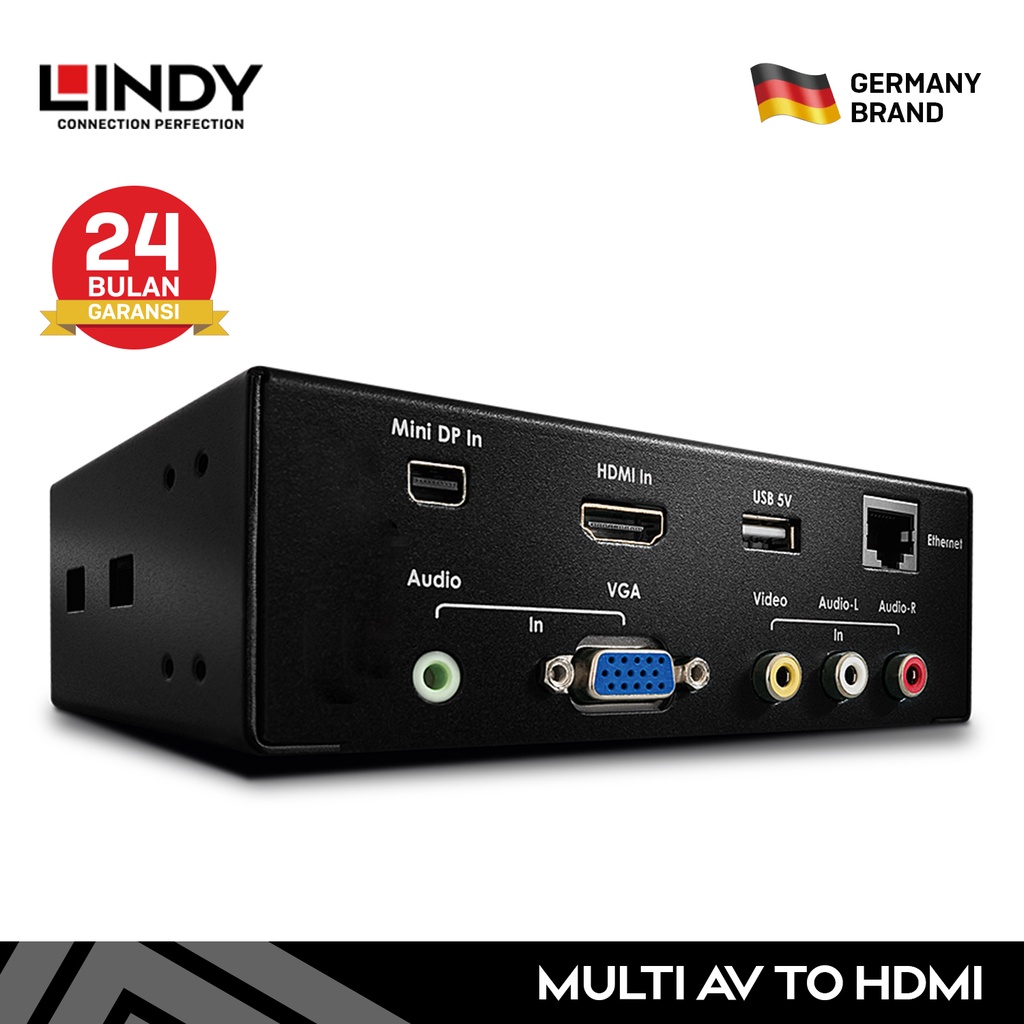 LINDY Switcher Hdmi Mini Display Port Vga to Hdmi Switch 4 IN 1 OUT Ruang Meeting Conference 38270