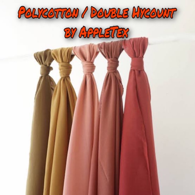 [RESTOCK] KAIN POLYCOTTON DOUBLE HYCOUNT BY APPLETEX ORIGINAL QUALITY PASHMINA SQUERE DIAMONDCERUTY HIJAB PASHMINA POLIKATUN DHY FINNE 44”