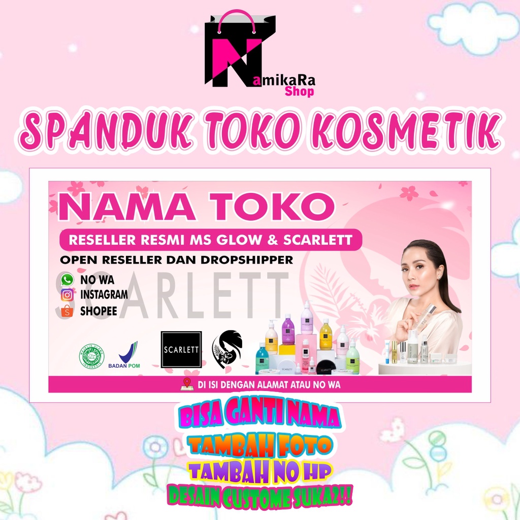 Spanduk Banner Backdrop Toko Kosmetik/Banner Toko Kosmetik /Spanduk Toko Kosmetik /Banner Wardah/Spa