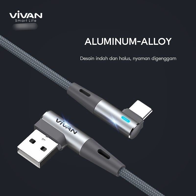 KABEL DATA VIVAN TYPE C MODEL GAMING FAST CHARGING 3A CABLE USB C QC3.0