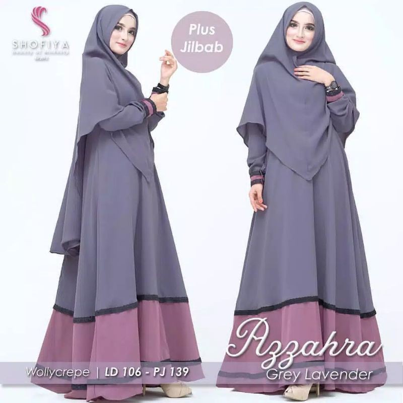 Gamis Azzahra Syar'i Jumbo | 5L XXXL XXL XL L M S | Gamis Set + Khimar Big Size