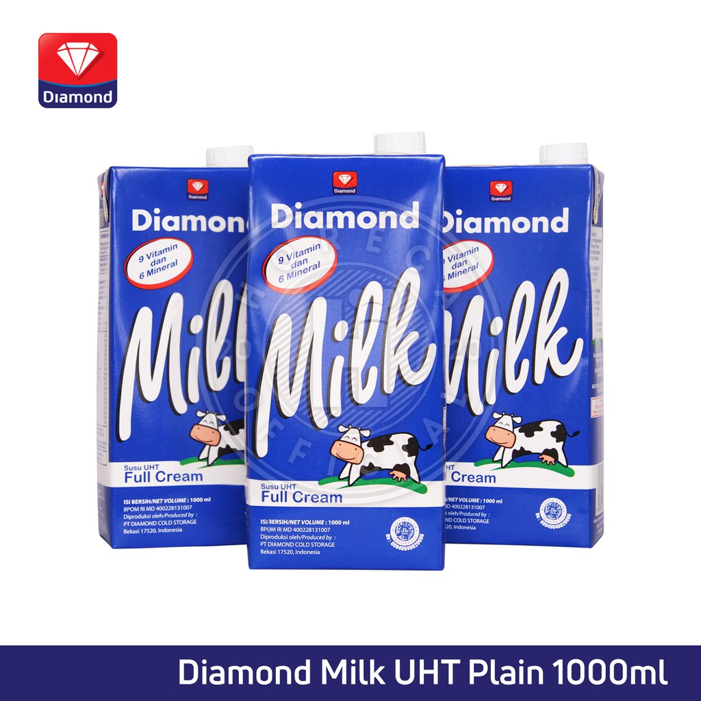 

UHT DIAMOND MILK PLAIN 1L / SUSU UHT DIAMOND PLAIN 1 LITER