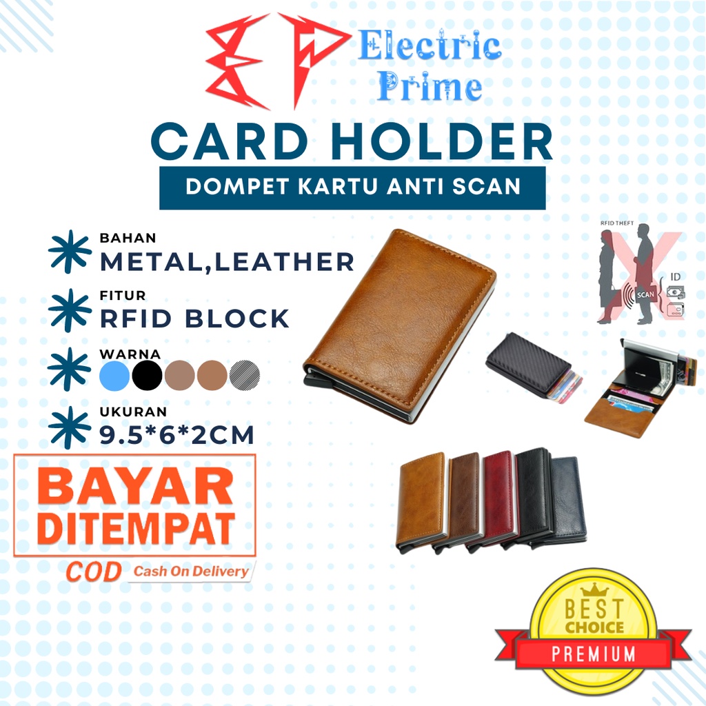 Card Holder Anti RFID Pop Up Dompet Kartu Mini Blocking Scan Aluminium TRIPLEDI Tempat Uang ATM KTP STNK