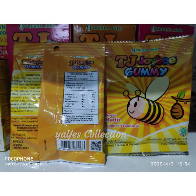 Gummy tj joybee madu vit C 1 sachet 21 g tresnojoyo camilan anak balita jelly snack vitamin permen