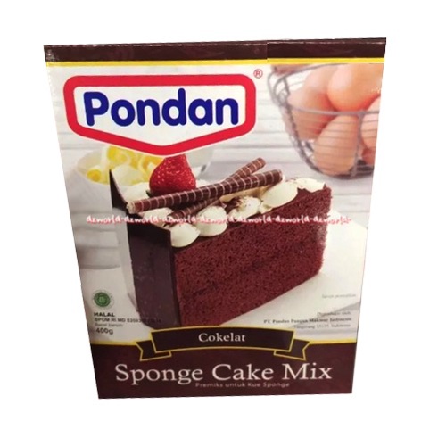 Pondan Sponge Cake Mix 400gr Cokelat Tepung Instan Premiks Instant Membuat Kue Spon Cake Rasa Coklat Chocolate Pondan Powder