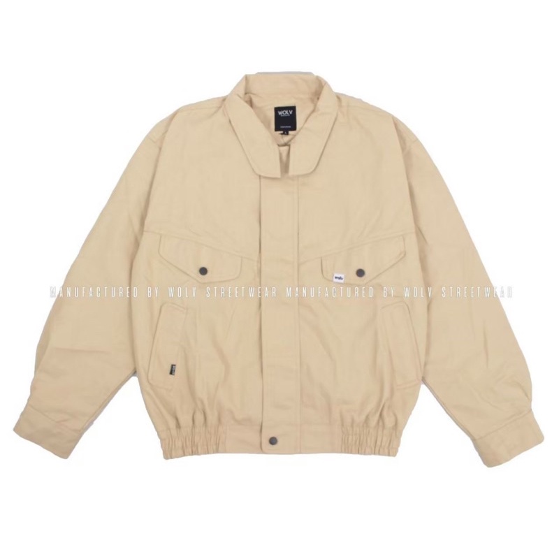 WOLV ORIGINAL Jaket Pilot Jaket Flight Jaket Vintage Jaket Bomber Cream