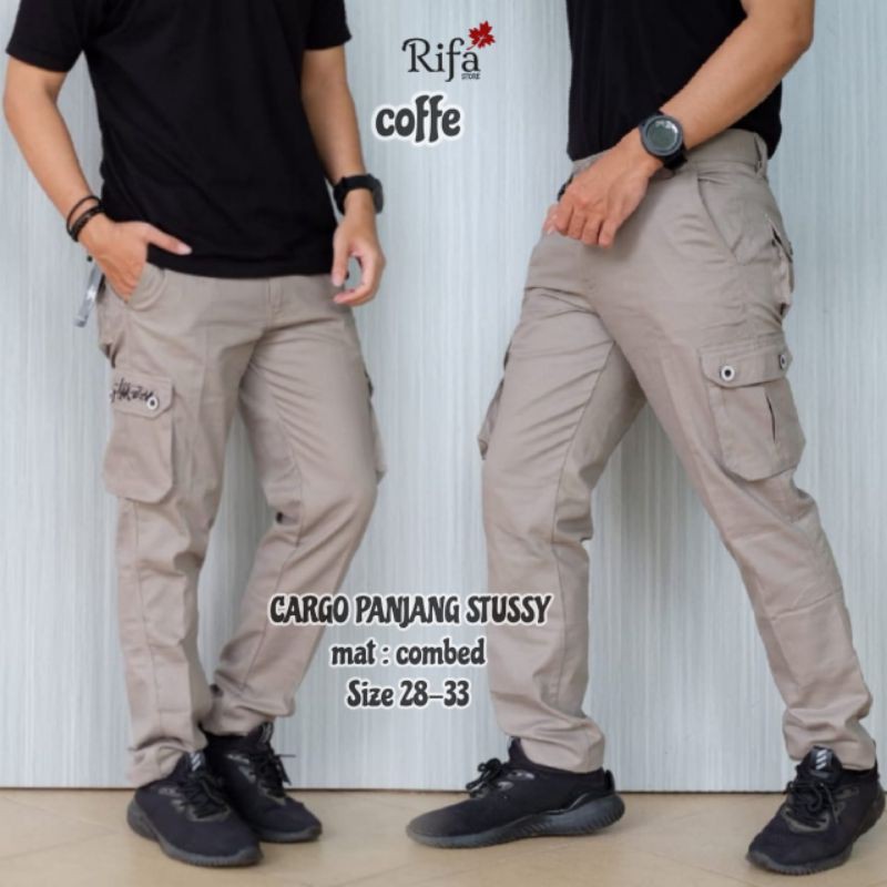cargo pant stussy celana pria