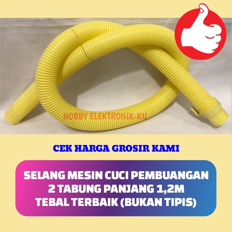 SELANG MESIN CUCI PEMBUANGAN 2TABUNG 1,2M TEBAL TERBAIK (BUKAN TIPIS)