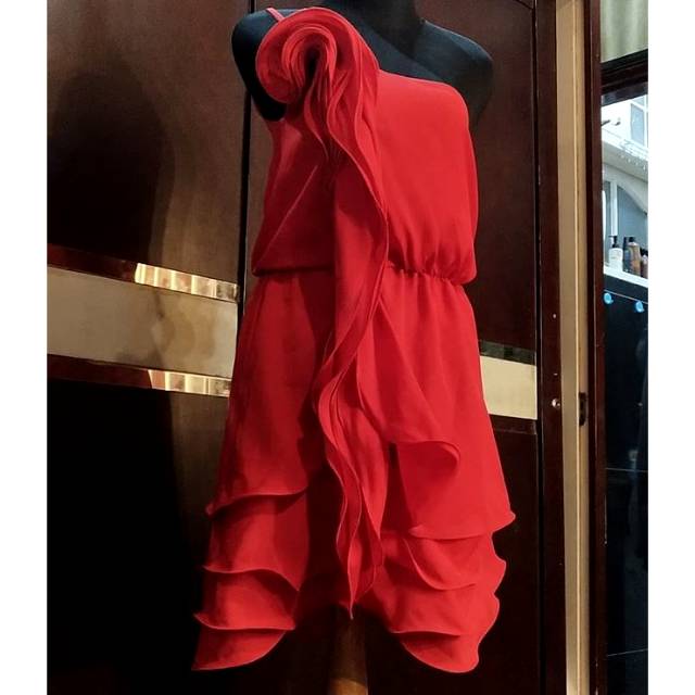 Red dress by carolina herrera