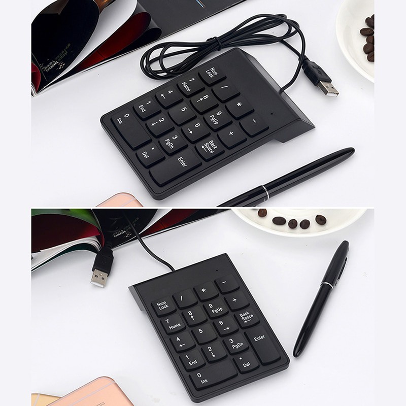 Numeric Keypad Numpad LED Backlight USB - K24 - Black