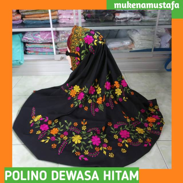 MUKENA TERUSAN POLINO HITAM