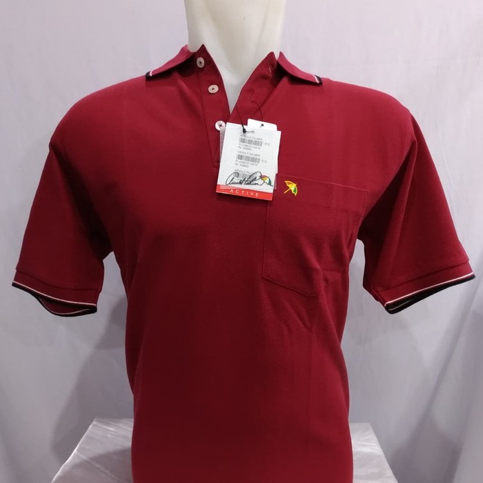 Unik Kaos Kerah Polo Shirt ARNOLD PALMER Original Merah Maroon - Maroon, M Diskon