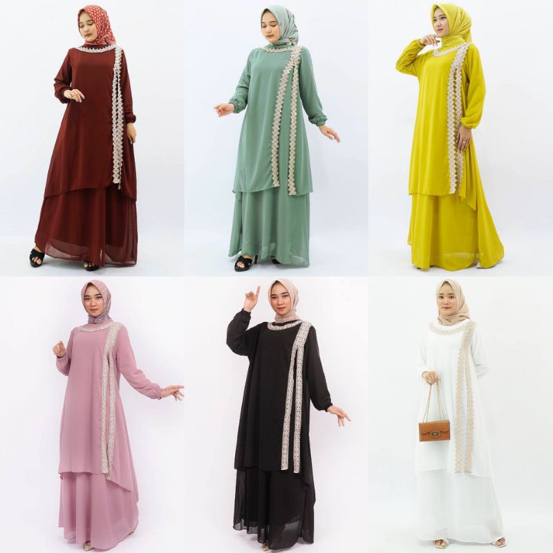 GAMIS MALAYSIA CERUTI M L XXL RENDA SAMPING FULL PURING TERBARU PEKANBARU
