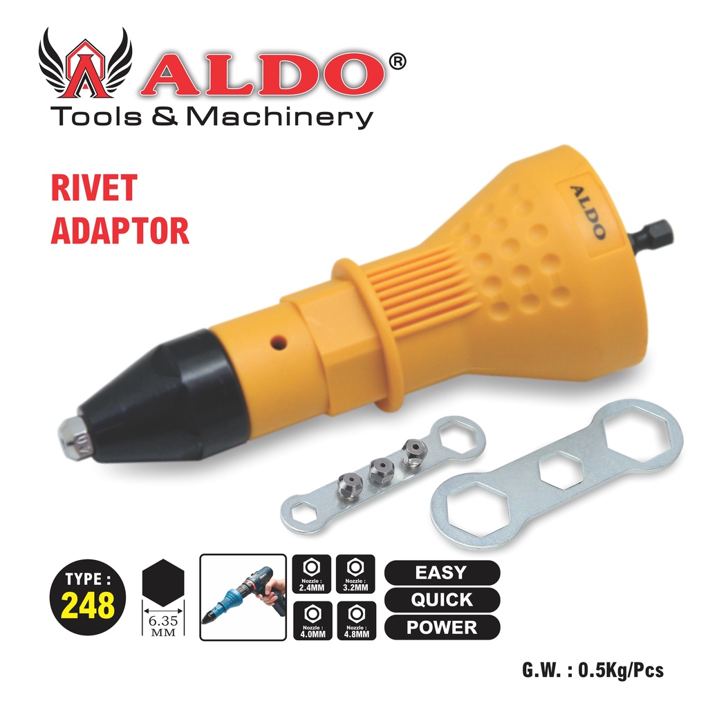 Rivet Adaptor / Adaptor Tang Rivet Type : 248 Merk Aldo
