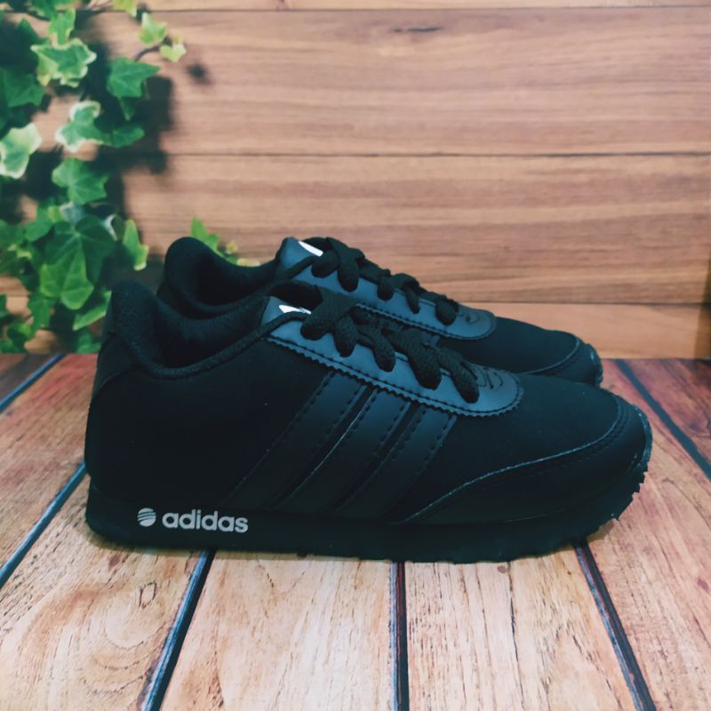 SEPATU SEKOLAH ANAK / SEPATU ANAK LAKI LAKI / SEPATU ANAK PEREMPUAN / SEPATU SEKOLAH ANAK TK SD / SEPATU ANAK ADIDAS FULL BLACK PREMIUM QUALITY