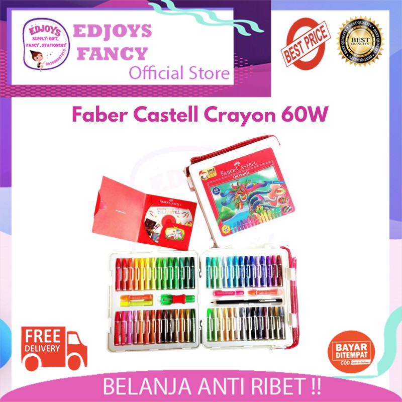

Faber castell crayon / oil pastel / krayon hexagonal 60 warna