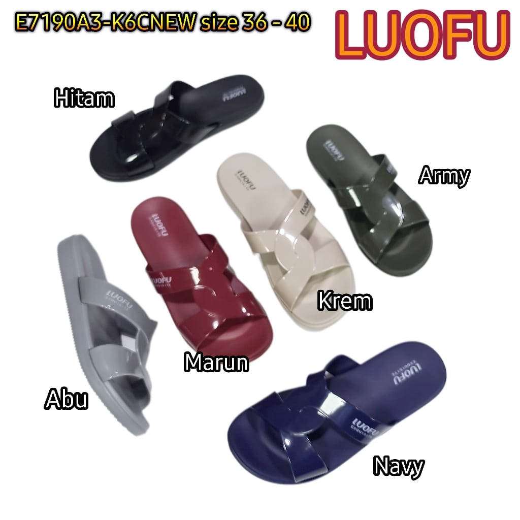 jelly sandal wanita luofu sendal karet selop cewek import E7190A3-K6CNEW