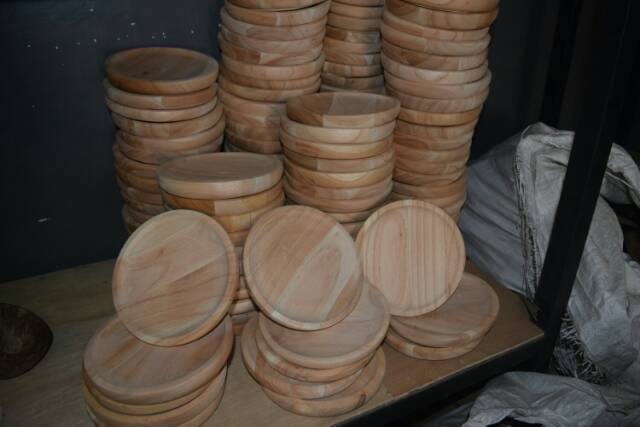 Cobek kayu 20cm wadah tempat sambal kayu cobek bulat 20cm