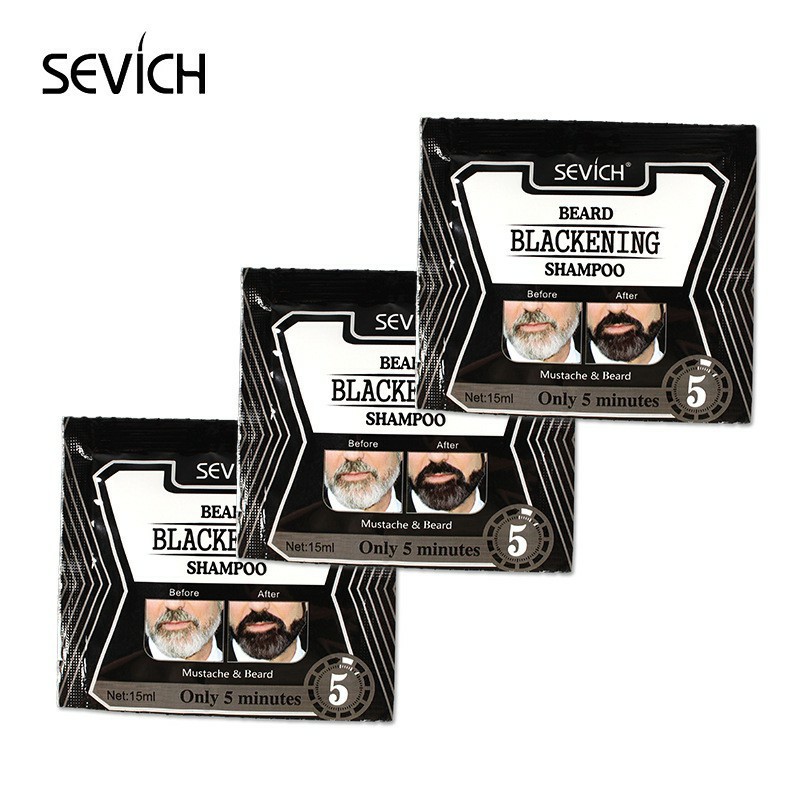 SEVICH Cat Pewarna Kumis Jenggot Sevich Beard Blackening Shampoo Permanent 15ml