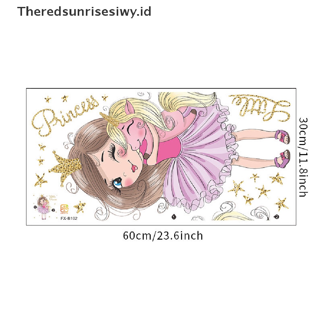 (Theredsunrisesiwy.Id) Stiker Dinding Gambar Kartun Unicorn Untuk Dekorasi Kamar Anak Perempuan