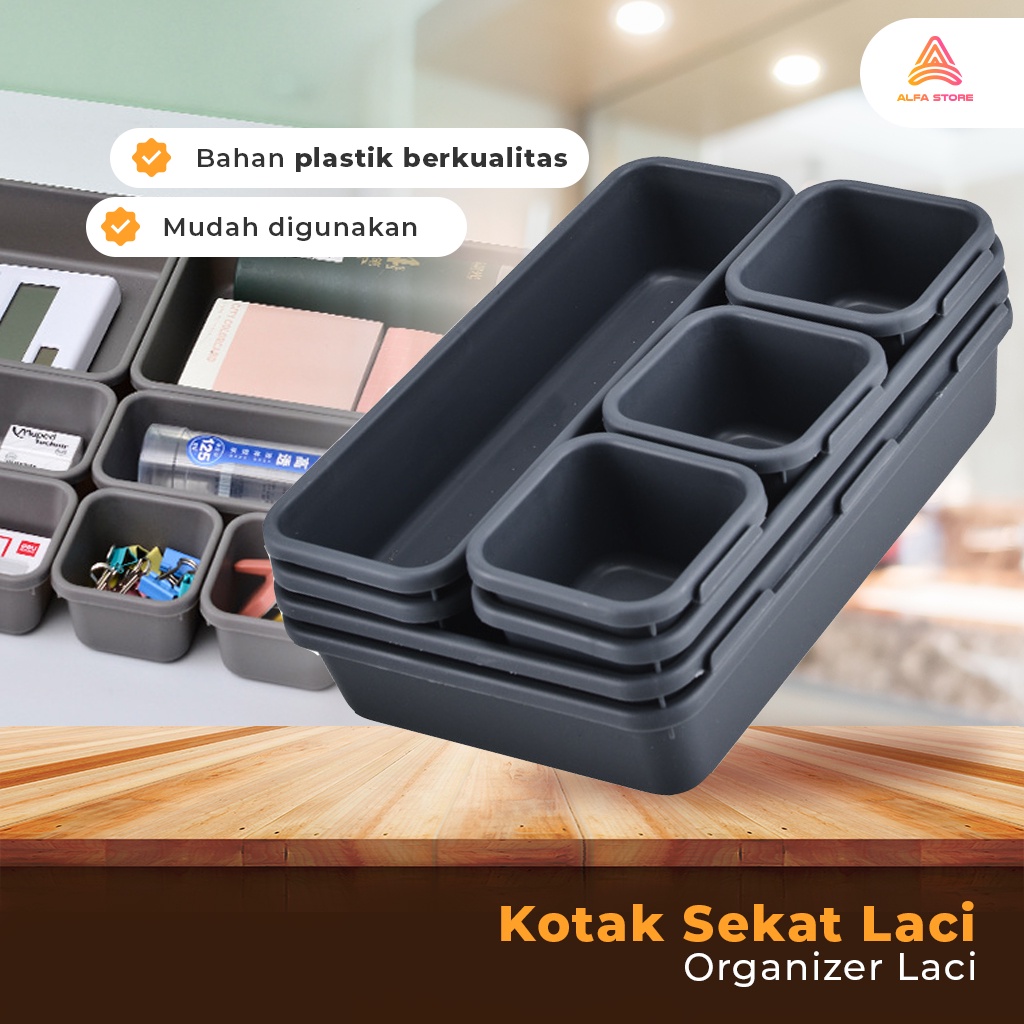 Sekat Laci Kotak Pembatas Baju Organizer Divider Case 8 Pcs