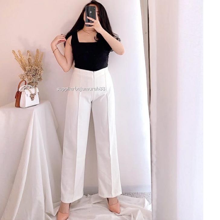 Celana Panjang Kulot Wanita Clana Panjanh Wanita Basic HW Irene Cullote Scuba Kekinian Wide Leg Kulot Terbaru Premium Bisa Bayar Ditempat-3