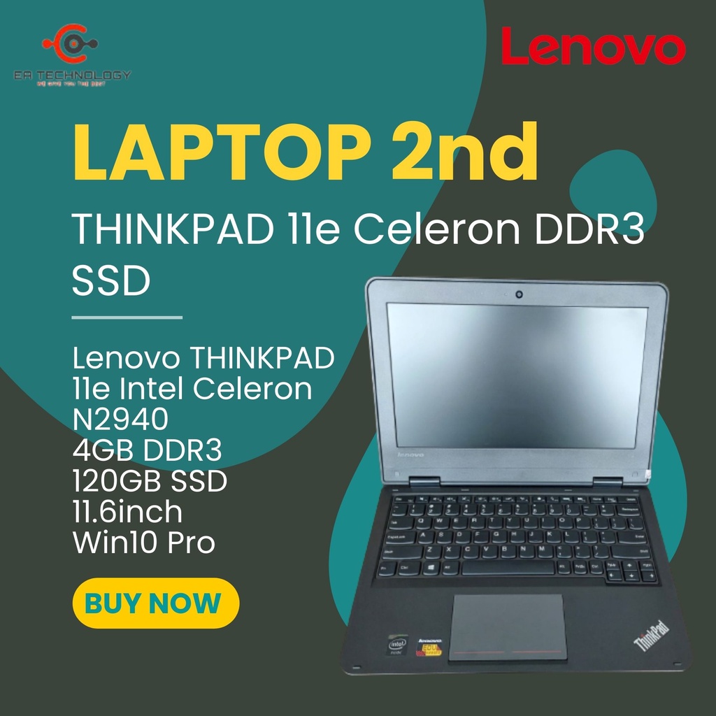 Lenovo THINKPAD 11e Intel Celeron N2940 4GB DDR3 120GB SSD 11.6" W10P