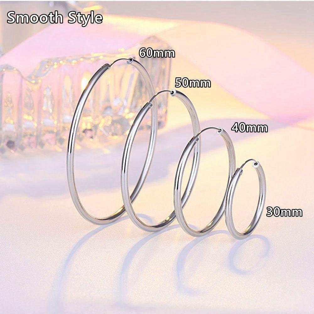 Lily Hoop Earrings 30mm-60mm Piercing Perhiasan Pesta Anting Loop Halus