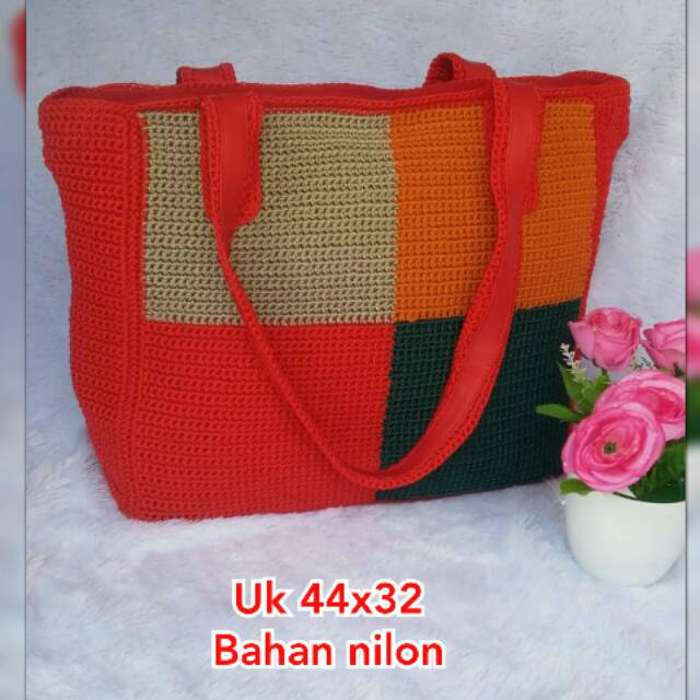 Tas  rajut, tas catur jumbo uk 44x32