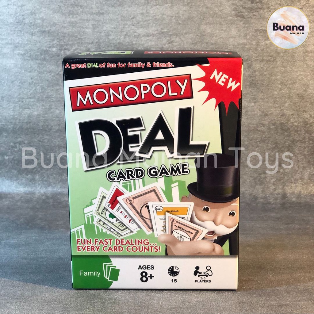 BOARD GAME MONOPOLY DEAL CARD MAINAN EDUKASI ANAK KARTU MONOPOLI