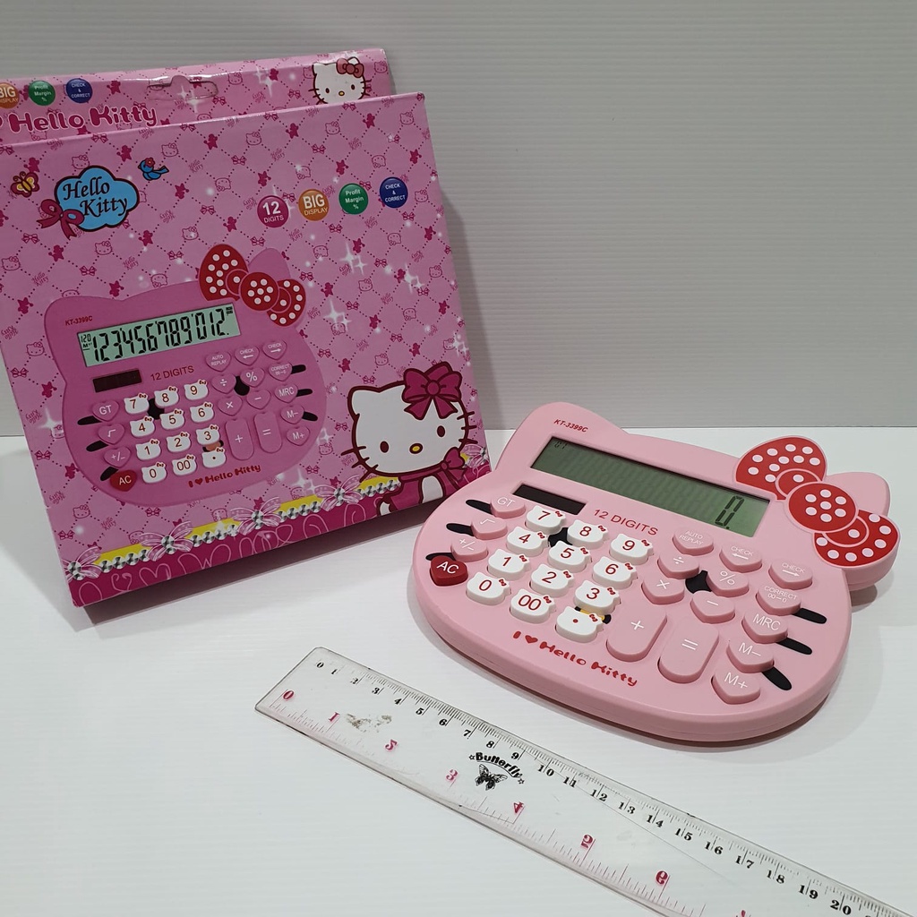 Kalkulator Hello kitty JUMBO SIZE kartun calculator Hello kitty KT3399 KT 3399 12 digit