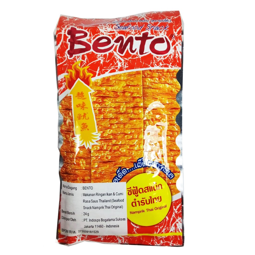 

BENTO SEAFOOD SNACK NAMPRIK THAI ORIGINAL 24GR