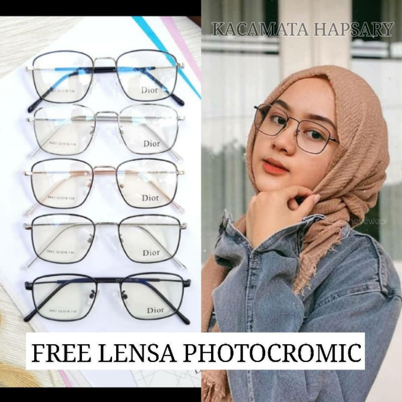 FRAME KACAMATA WANITA 8863 TERBARU | PAKET LENSA PHOTOCROMIC | KACAMATA MINUS | ANTI RADIASI