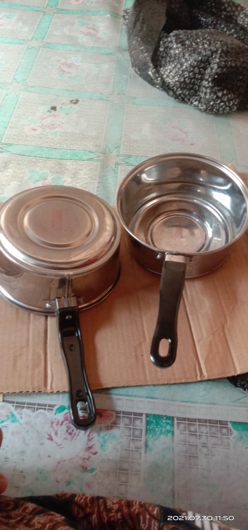 Panci Mie Gagang Ukuran 16 Susu Serbaguna Tanpa Tutup Stainless Stell Alat Dapur Untuk Memasak Air