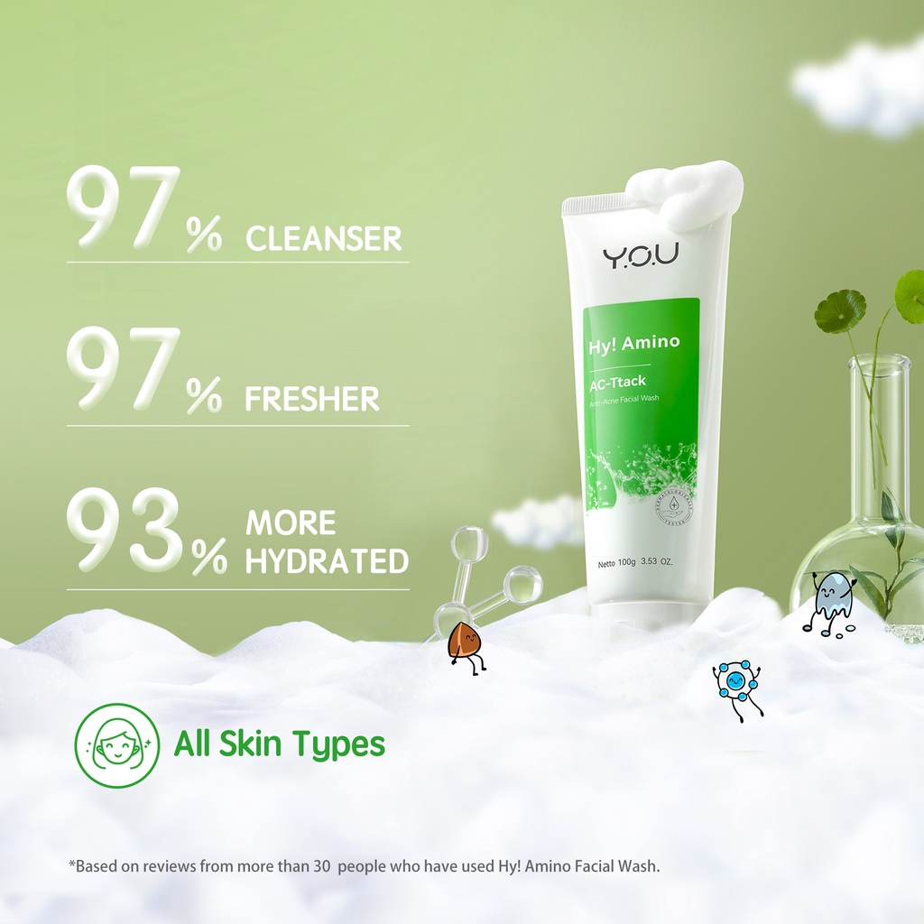 YOU Facial Wash Hy! Amino Anti Acne Sabun Cuci Muka Acnes Creamy Wash - CO