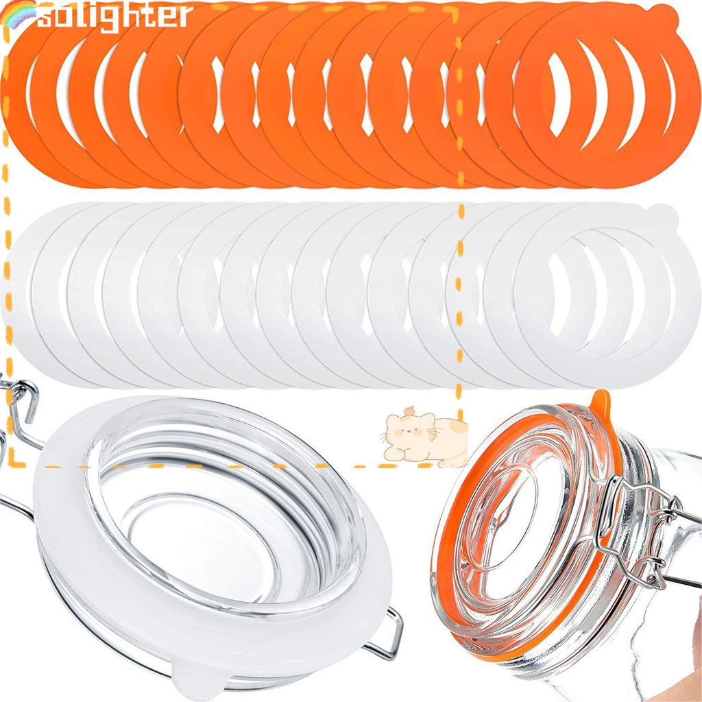 SOLIGHTER Leakproof Silicone Seals O Rings Mason Jars Gaskets Jar Gaskets Jars Replacement Washers Rubber Sealings Reusable Storage Canning Accessories Rubber Seals Rings/Multicolor