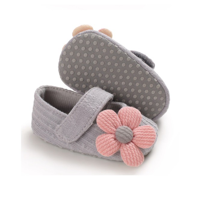 (FREE HEADBAND)  Prewalker bayi  sepatu bayi dengan nonslip import motif bunga