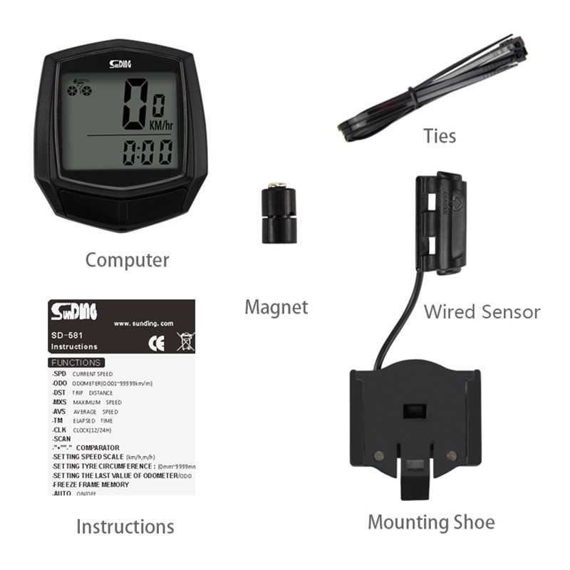 SUNDING Odometer Speedometer Monitor Sepeda - SD-581