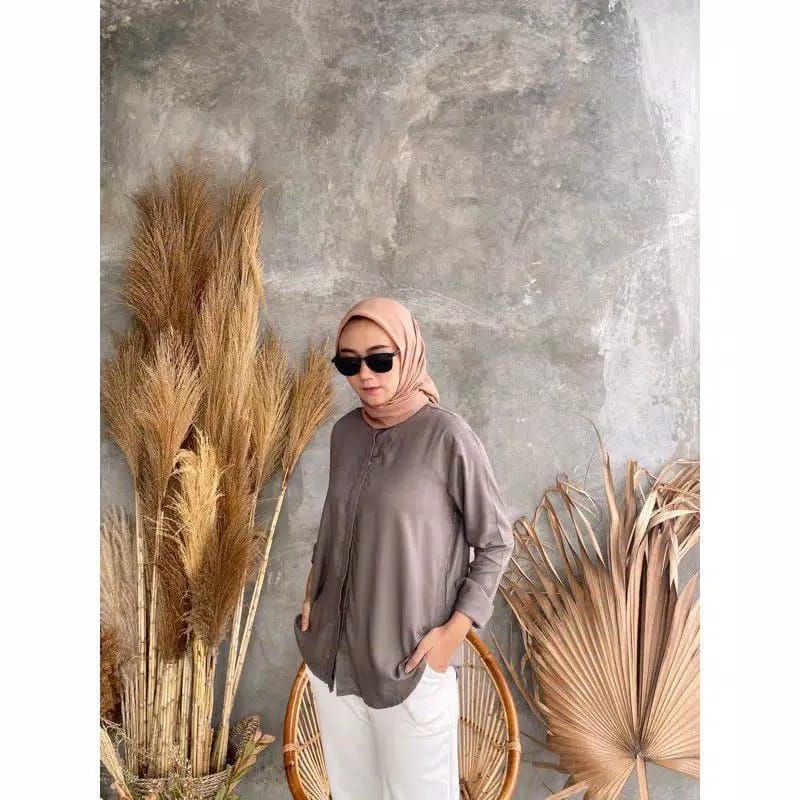 Kemeja Wanita Maudy Shirt Oversized LD 115 TERMURAH !!!-6