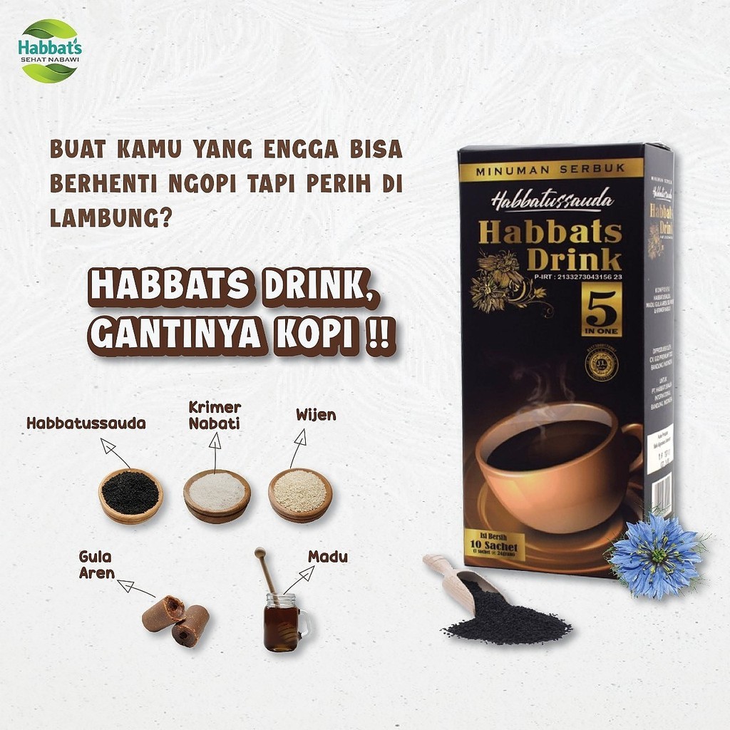 Habbats Drink Pack Isi 3 - Minuman Serbuk Herbal Habbatussauda 5 in 1